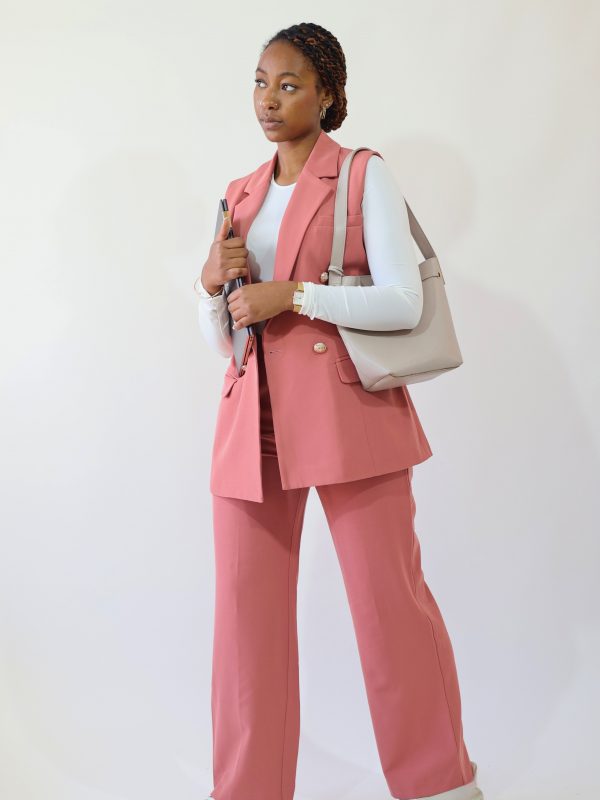 Pantalon droit rose femme Rosa – Seylina