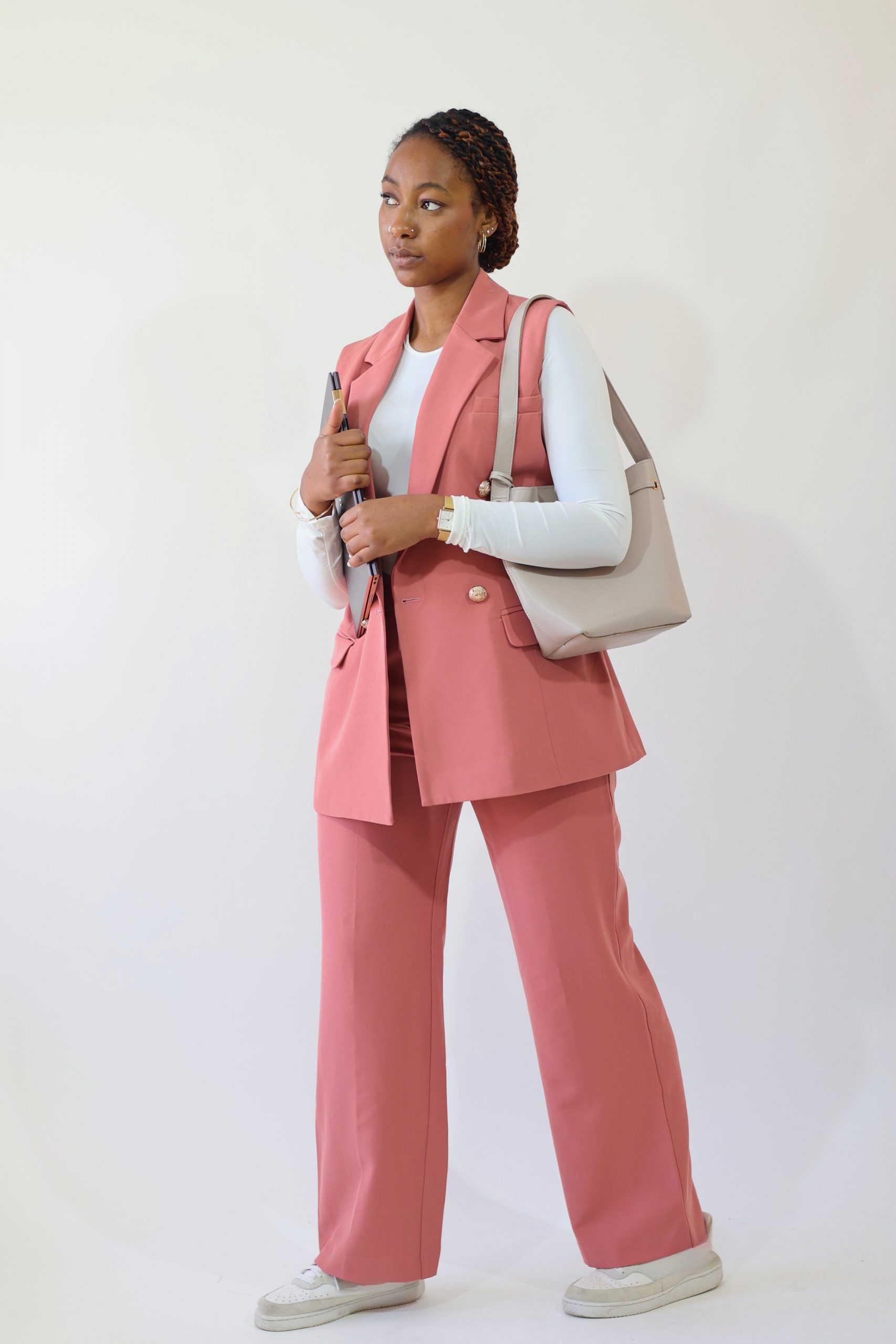 Pantalon droit rose femme Rosa – Seylina