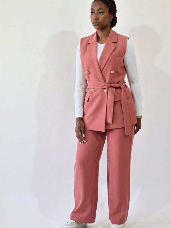 Blazer Rosa Rose Seylina – blazer sans manches femme, boutons dorés