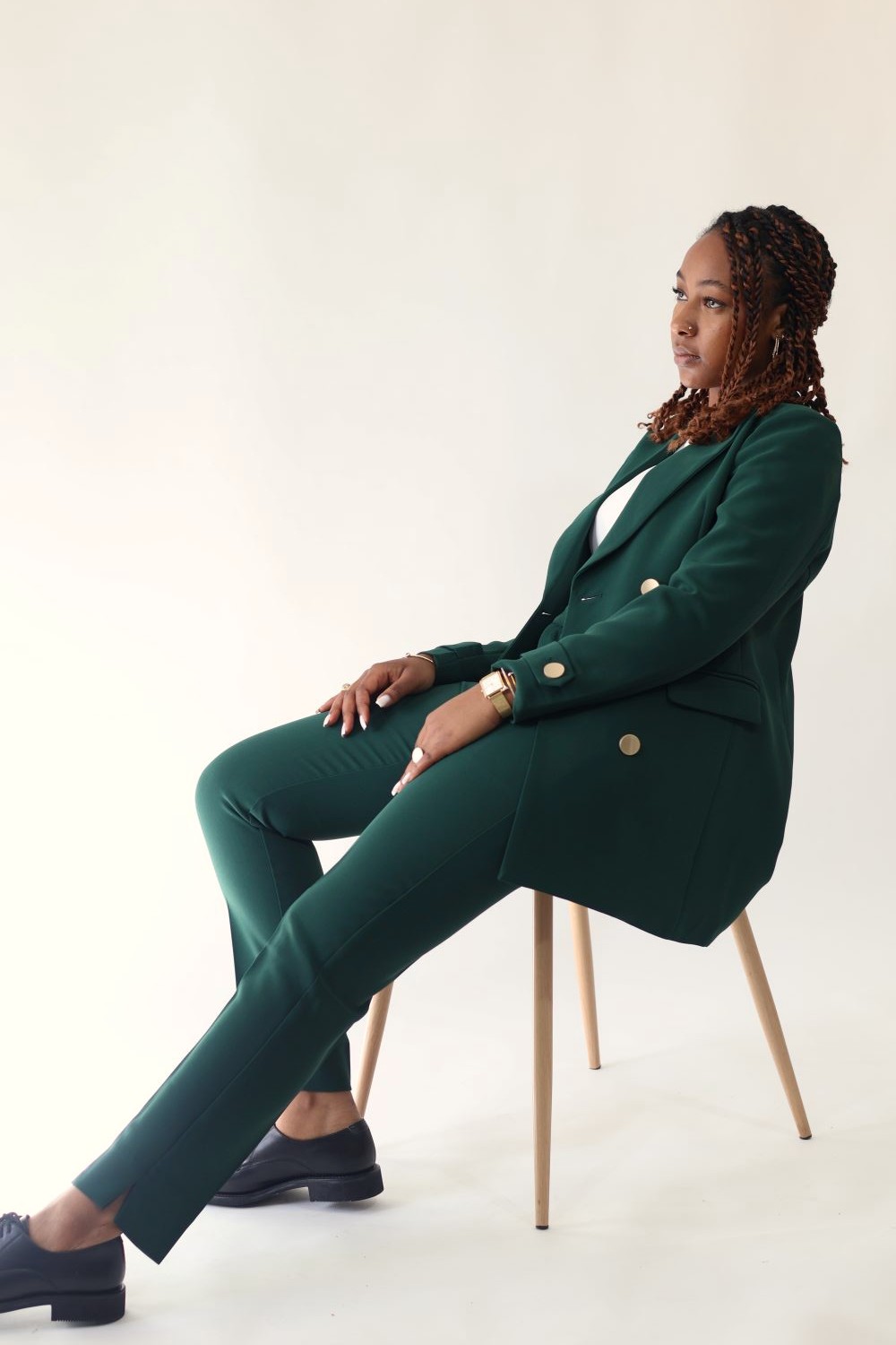 Pantalon Vert Droit Femme - Modèle Oriane