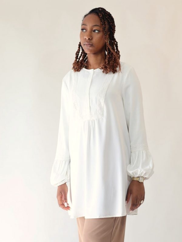 tunique dentelle blanche fluide femme Esmée Seylina