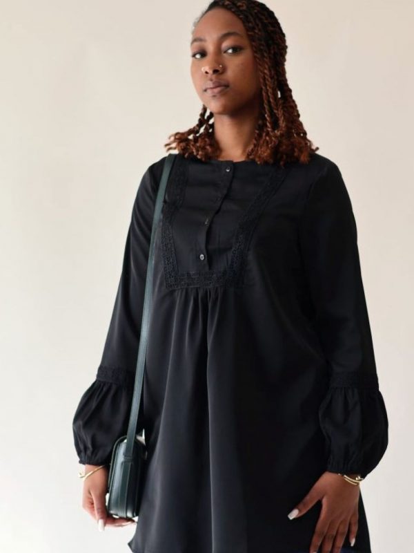 tunique dentelle noire femme Esmée Seylina