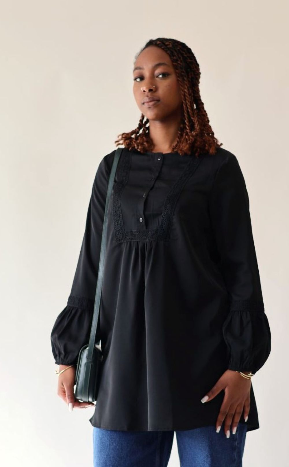 tunique dentelle noire femme Esmée Seylina